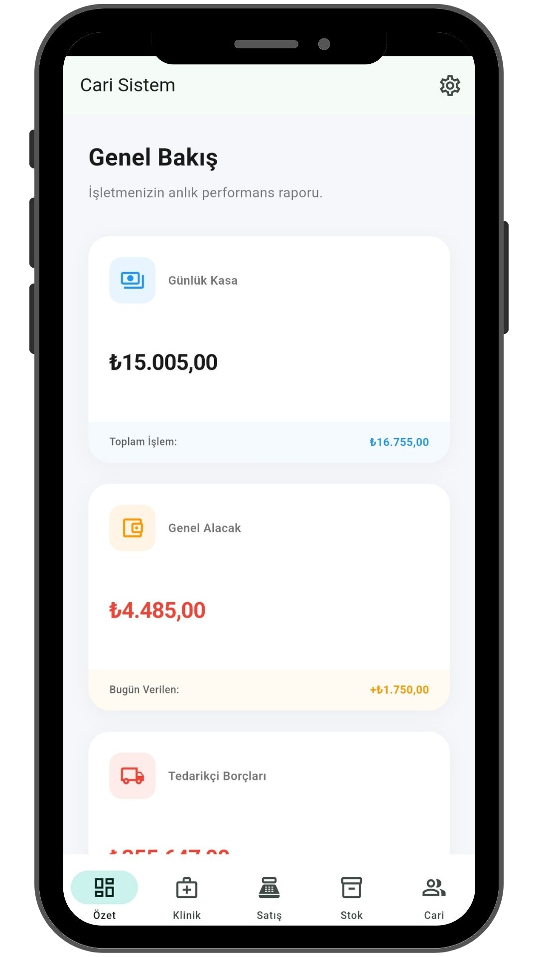 VetApp mobil dashboard